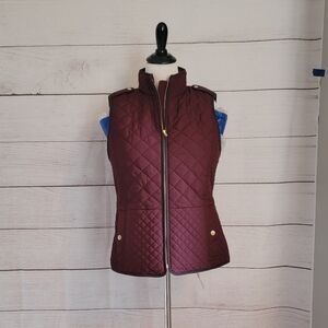 Talbots Maroon Quilted Vest - Size Medium